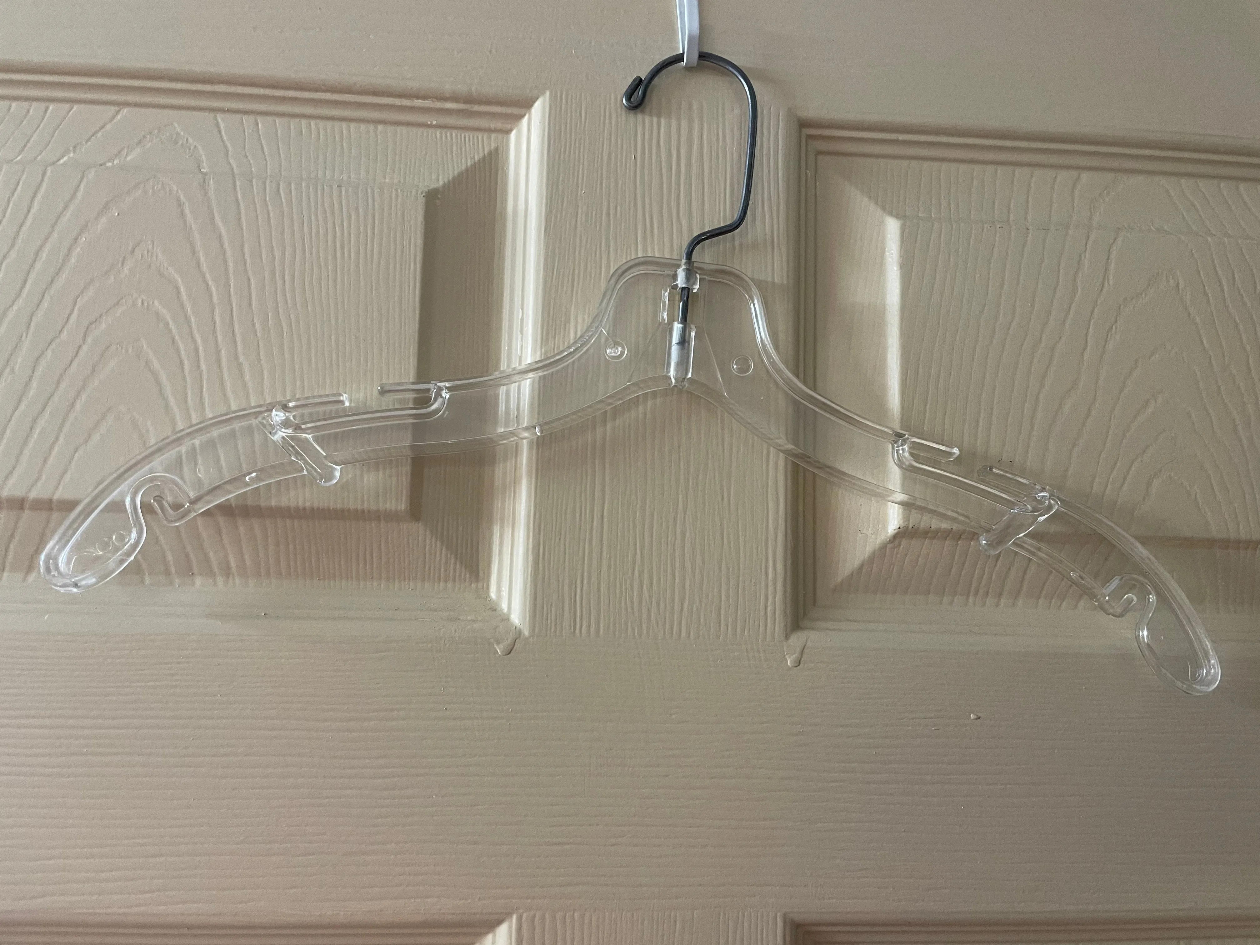 € Lot/10 Clear Retail Strength Plastic Dress Shirt Hanger 17” w/ Swivel Metal Hooks