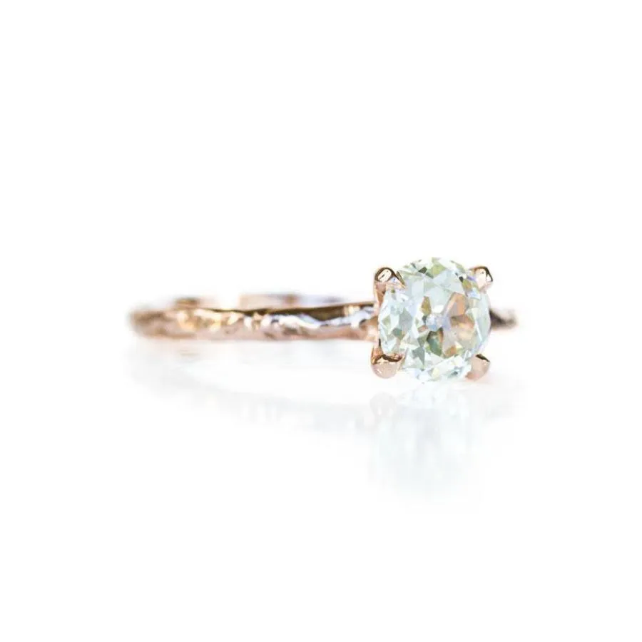 0.78ct GIA Antique Old Mine Cut Diamond in Rose Gold Evergreen Solitaire