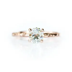 0.78ct GIA Antique Old Mine Cut Diamond in Rose Gold Evergreen Solitaire