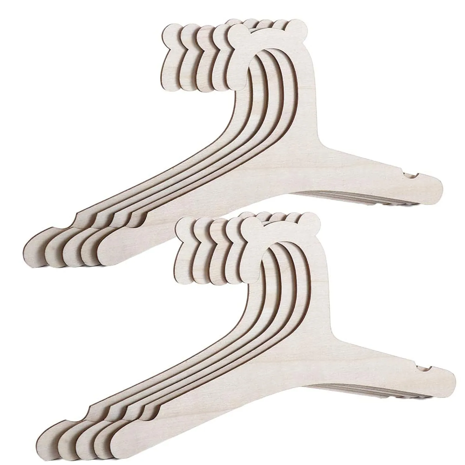 10 Pcs Baby Children Wooden Hangers Children'S Clothes Hangers,Cute Little Bear