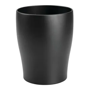 1.67-Gallon Steel Trash Can - Small Round Wastebasket, Black