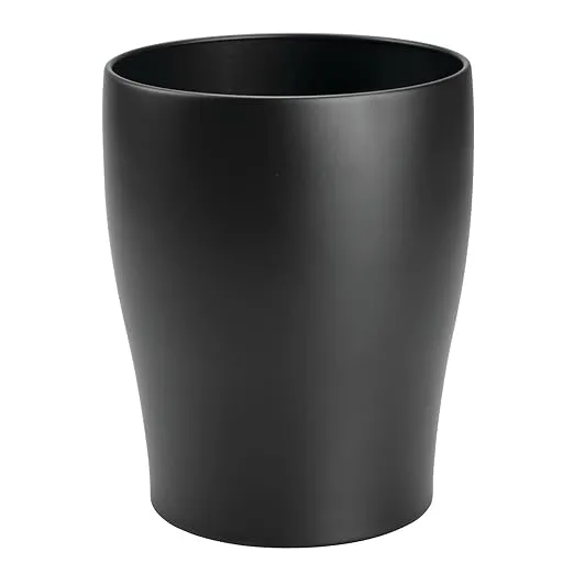 1.67-Gallon Steel Trash Can - Small Round Wastebasket, Black