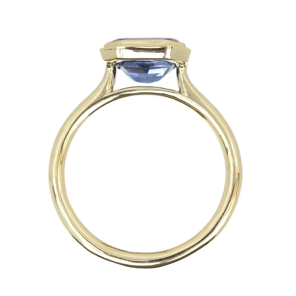 1.87ct Radiant Purple Sapphire in Double Framed Bezel In 14k Yellow Gold