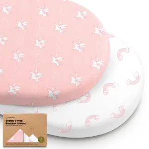 2-Pack Soothe Fitted Bassinet Sheets (Dreamland)