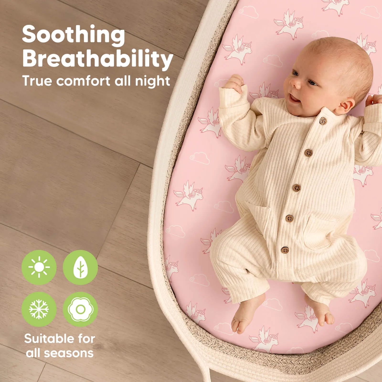 2-Pack Soothe Fitted Bassinet Sheets (Dreamland)