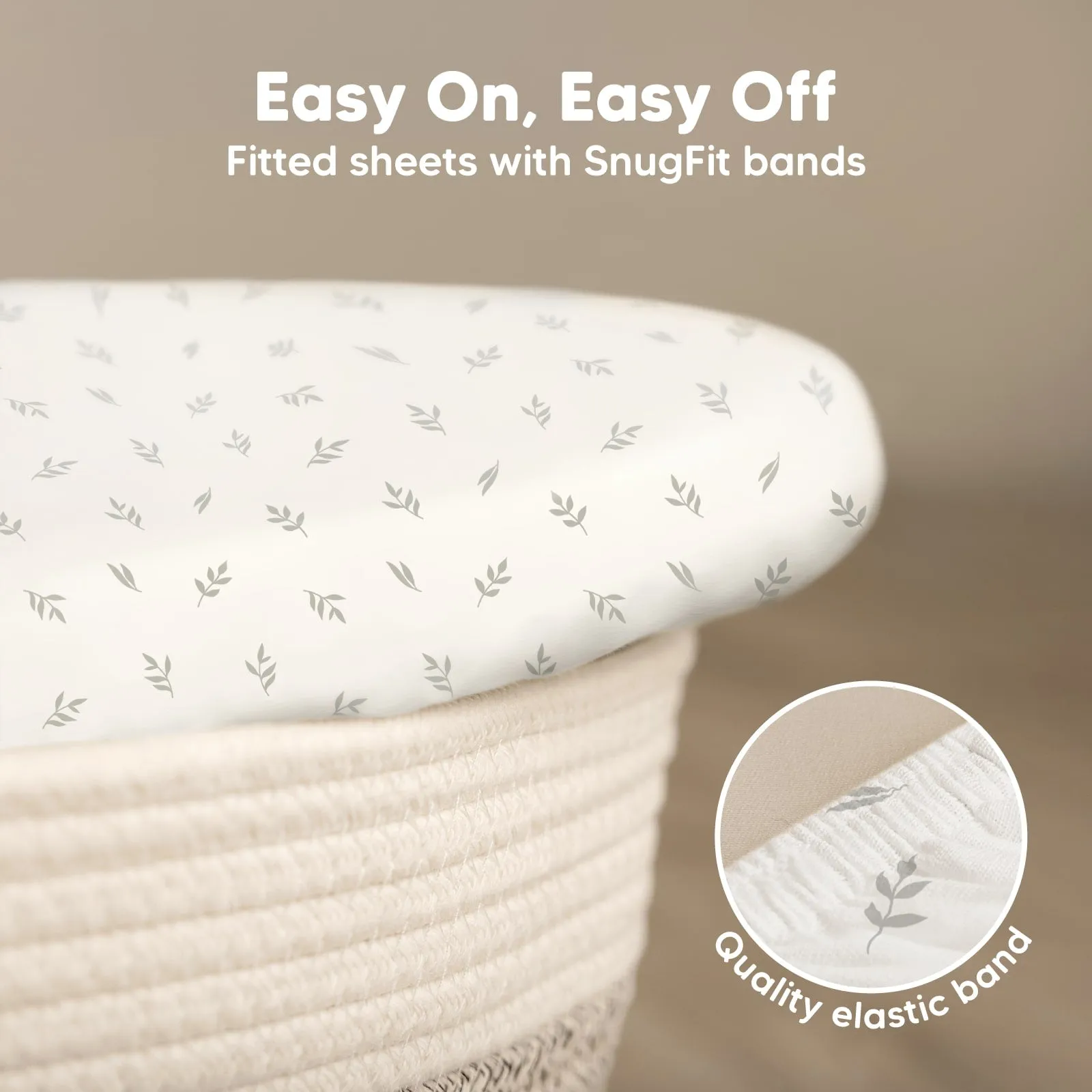 2-Pack Soothe Fitted Bassinet Sheets (Herb)