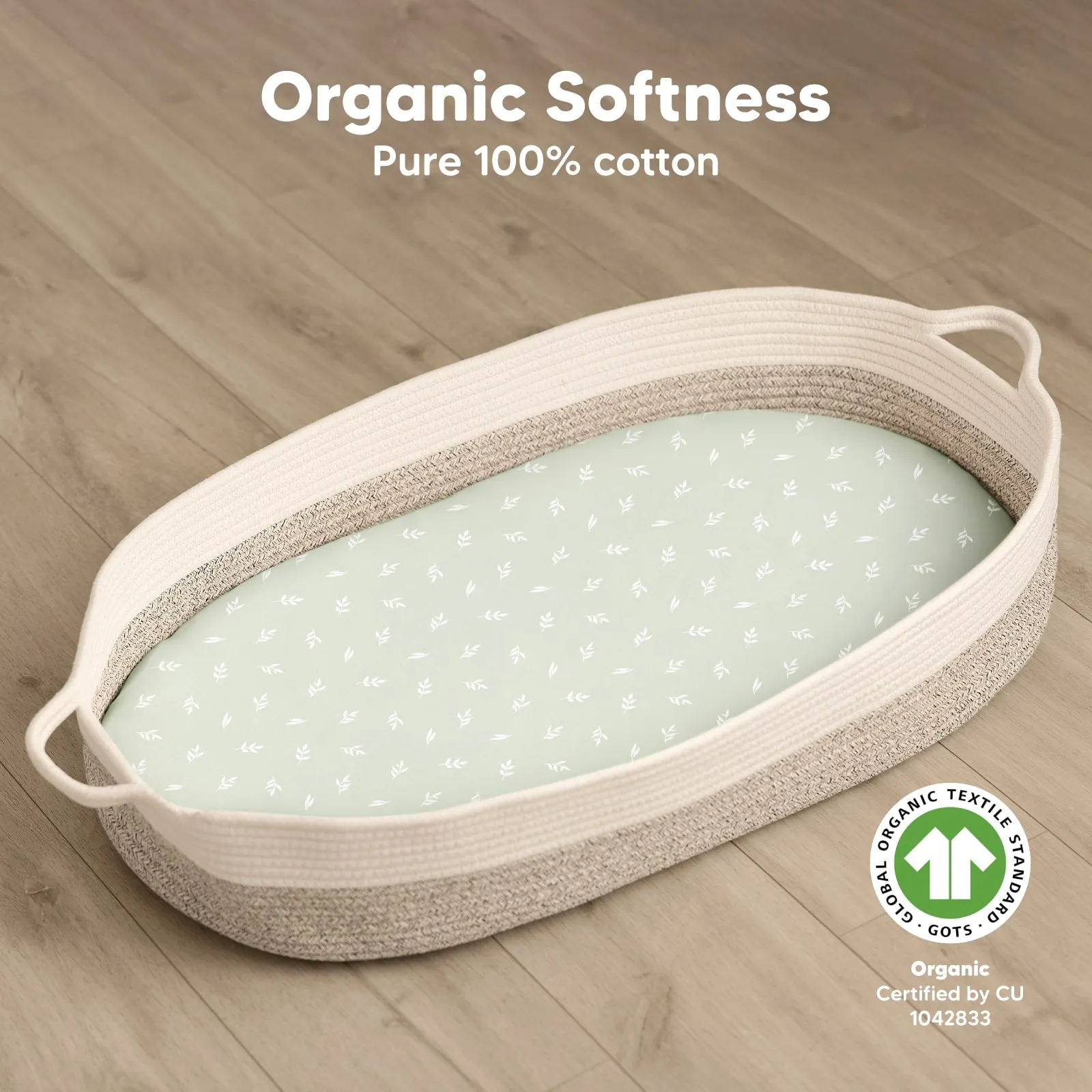 2-Pack Soothe Fitted Bassinet Sheets (Herb)