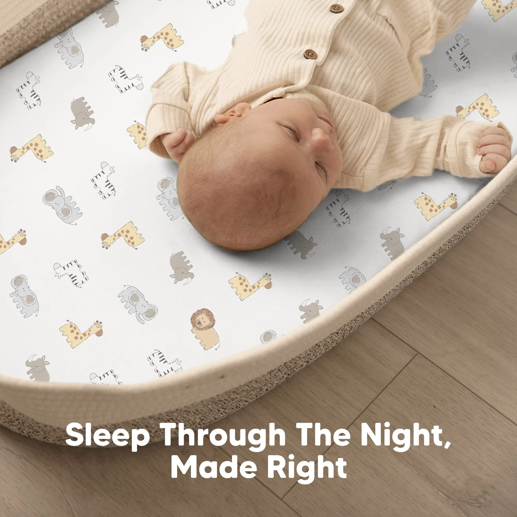 2-Pack Soothe Fitted Bassinet Sheets (KeaSafari)