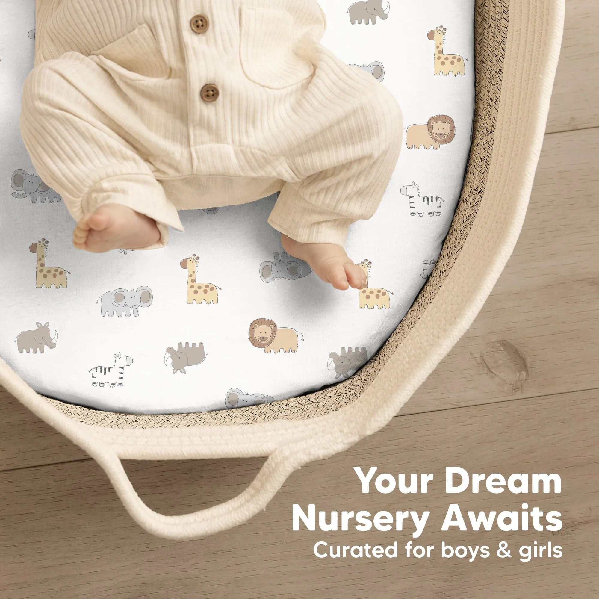 2-Pack Soothe Fitted Bassinet Sheets (KeaSafari)