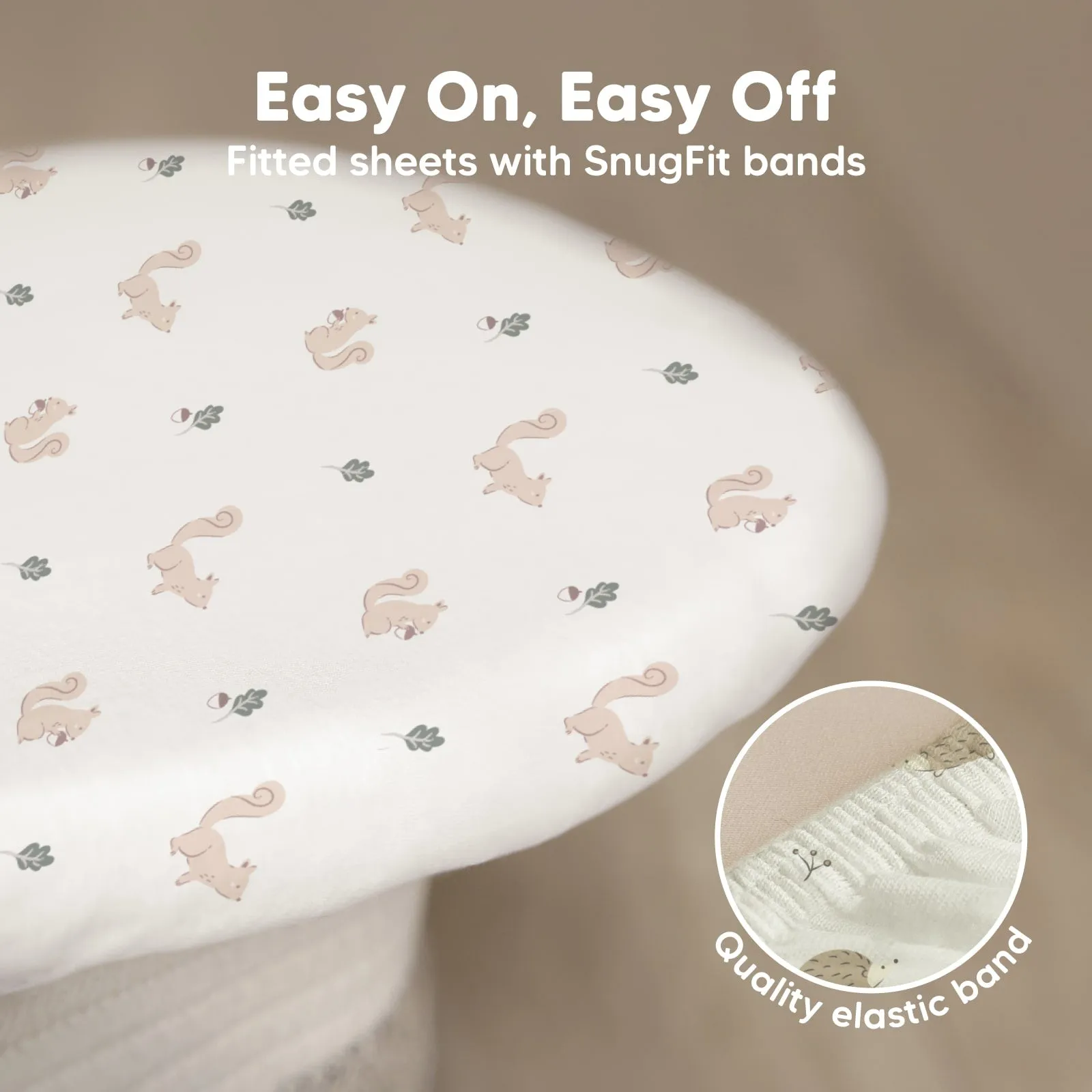 2-Pack Soothe Fitted Bassinet Sheets (Nibbles/Bruce)