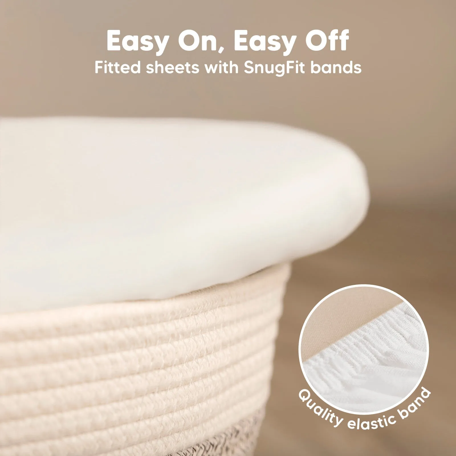 2-Pack Soothe Fitted Bassinet Sheets (Soft White)