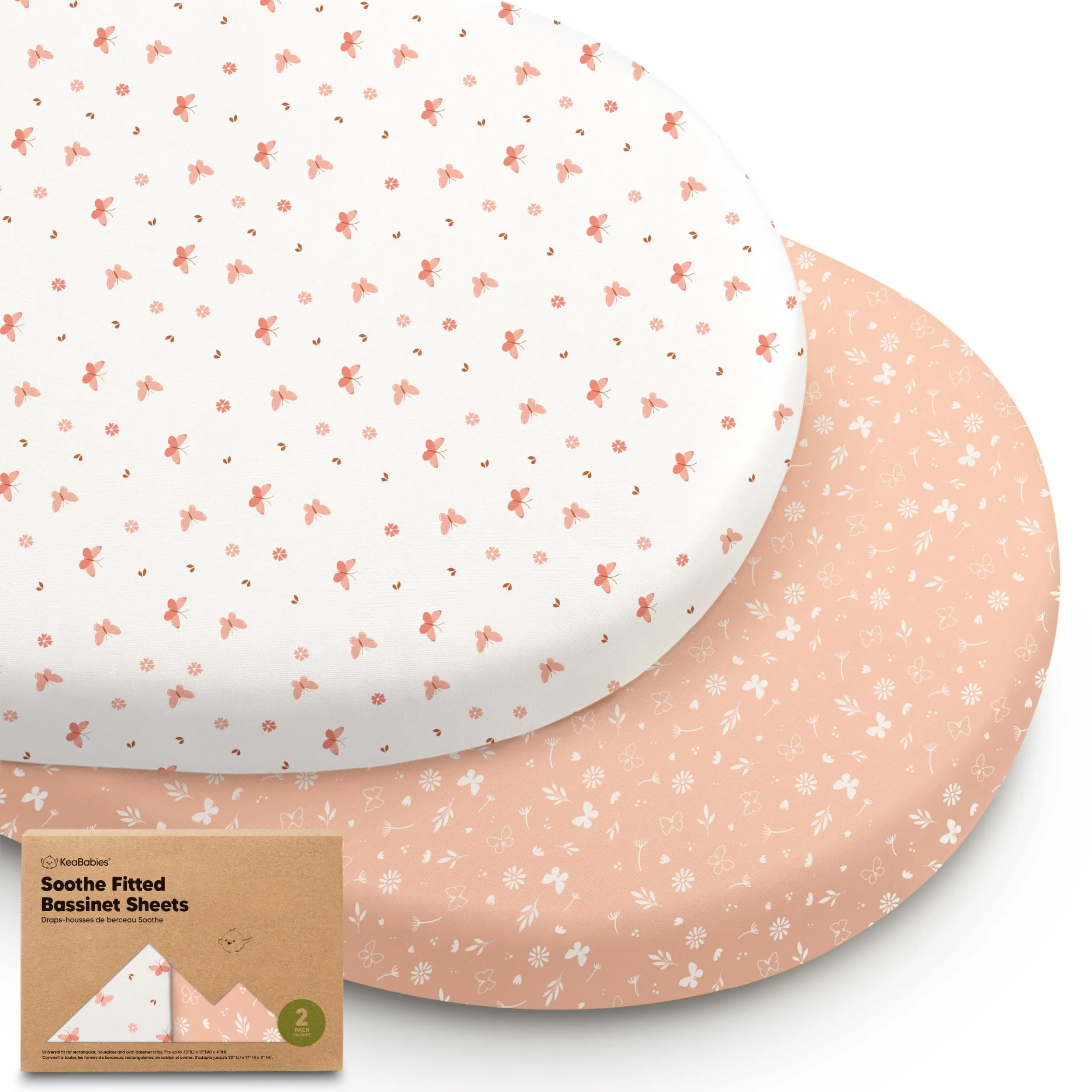 2-Pack Soothe Fitted Bassinet Sheets