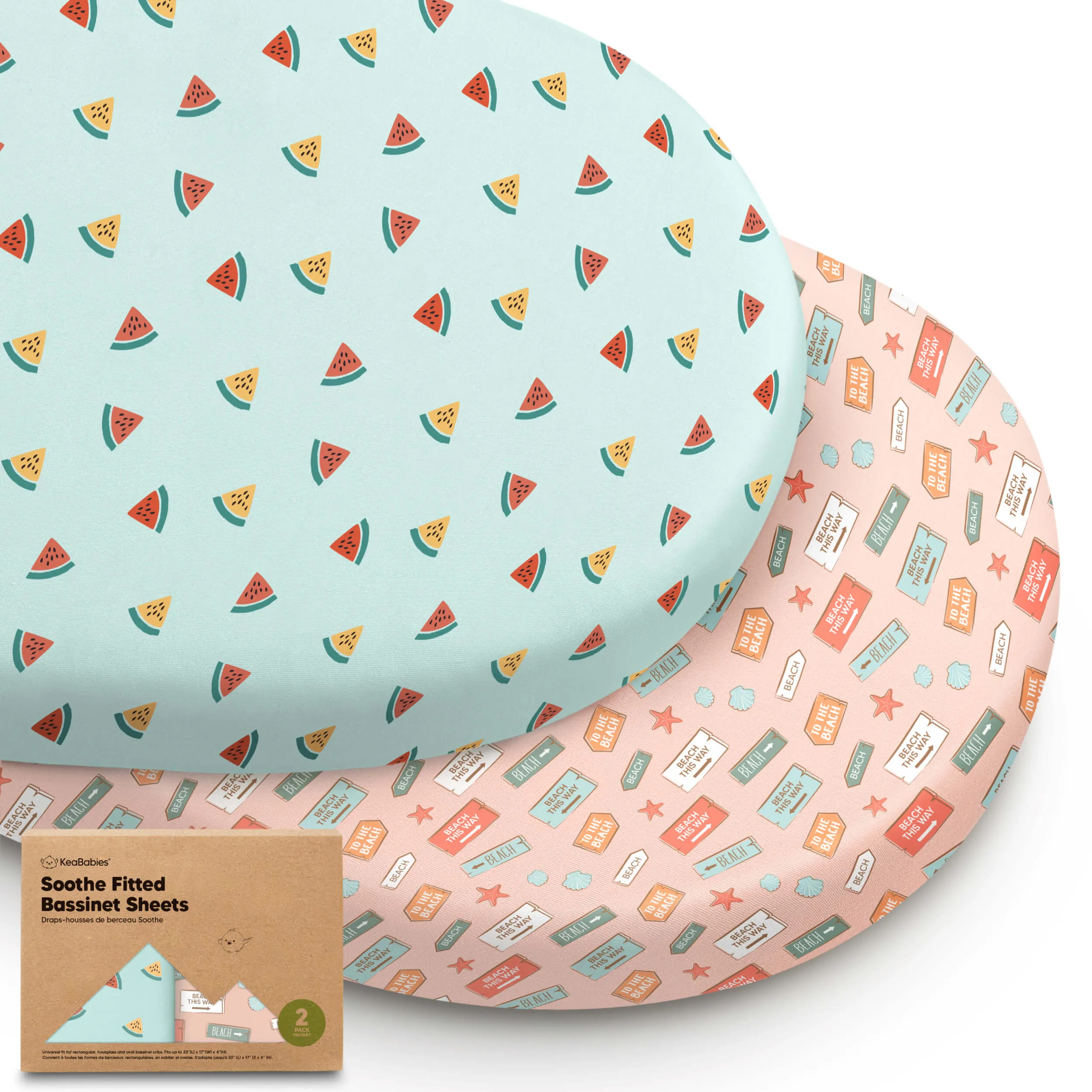 2-Pack Soothe Fitted Bassinet Sheets