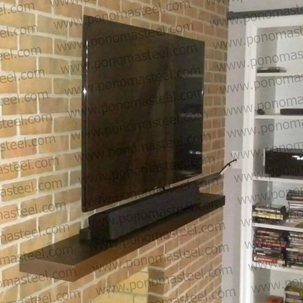 52"x10"x2.0" (cm.132x25,4x5,1) painted stainless steel floating shelf