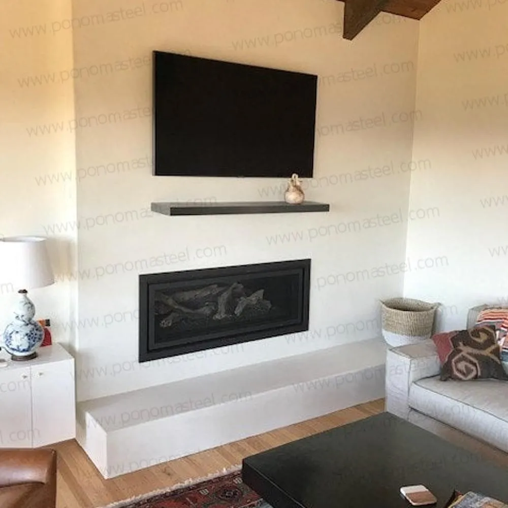 52"x10"x2.0" (cm.132x25,4x5,1) painted stainless steel floating shelf