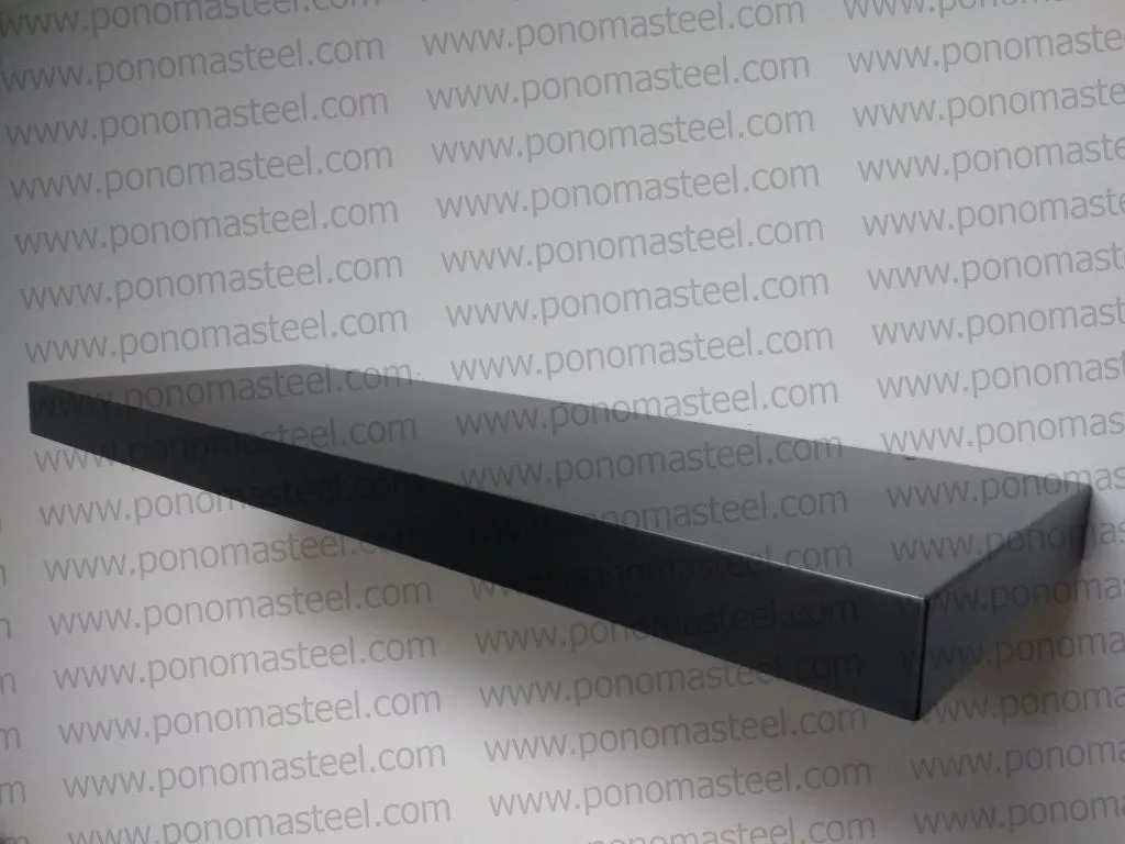 52"x10"x2.0" (cm.132x25,4x5,1) painted stainless steel floating shelf