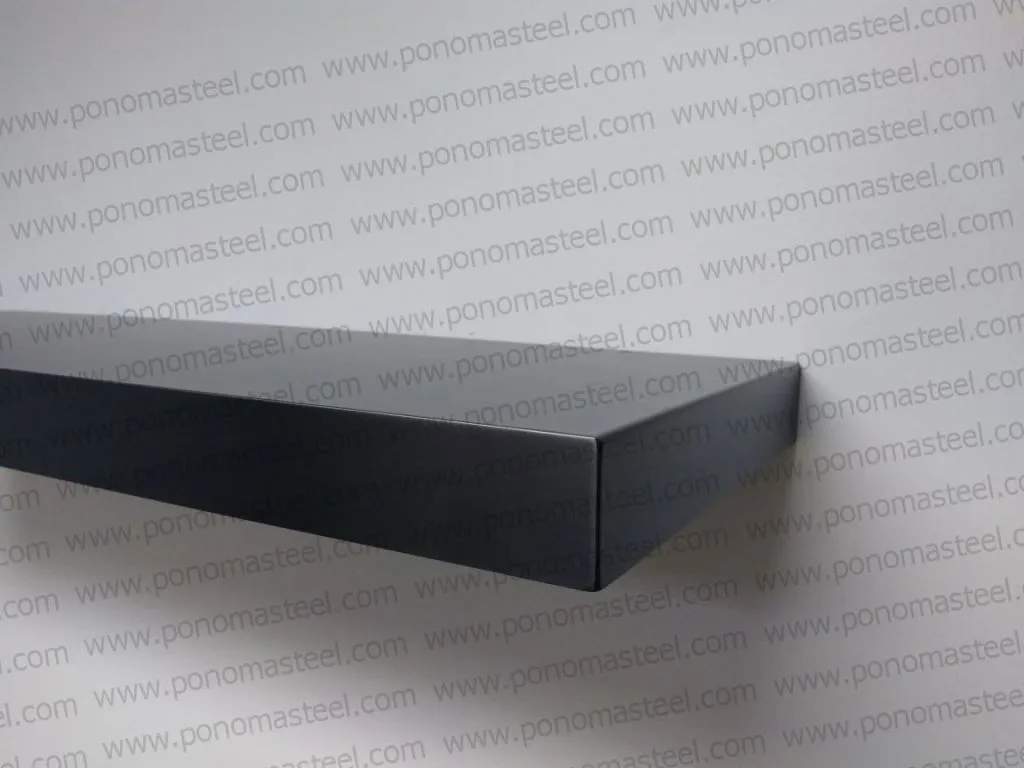 52"x10"x2.0" (cm.132x25,4x5,1) painted stainless steel floating shelf