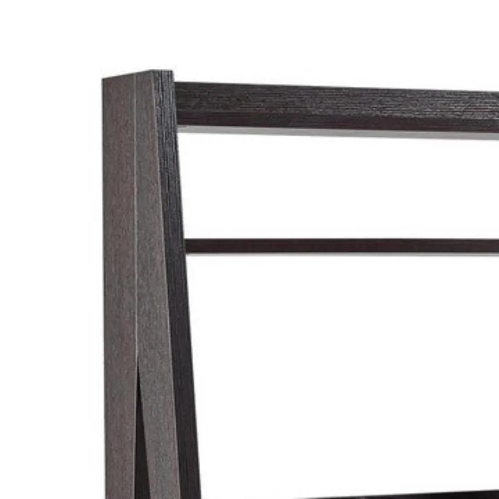 60 Inch Modern Style Desk, Open Shelves, Drawer, Clean Lined Texture, Brown By Casagear Home