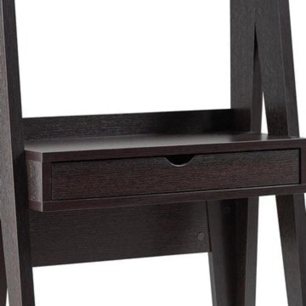 60 Inch Modern Style Desk, Open Shelves, Drawer, Clean Lined Texture, Brown By Casagear Home