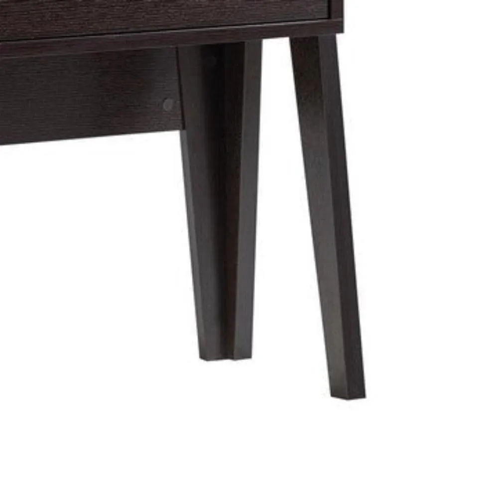 60 Inch Modern Style Desk, Open Shelves, Drawer, Clean Lined Texture, Brown By Casagear Home