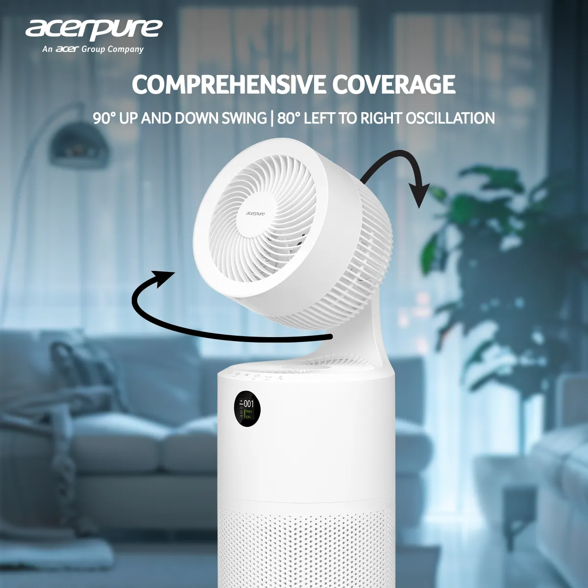Acerpure Cool AC553-50W | 2-in-1 Air Circulator and Purifier | with 4 in 1 Hepa Filter (White)