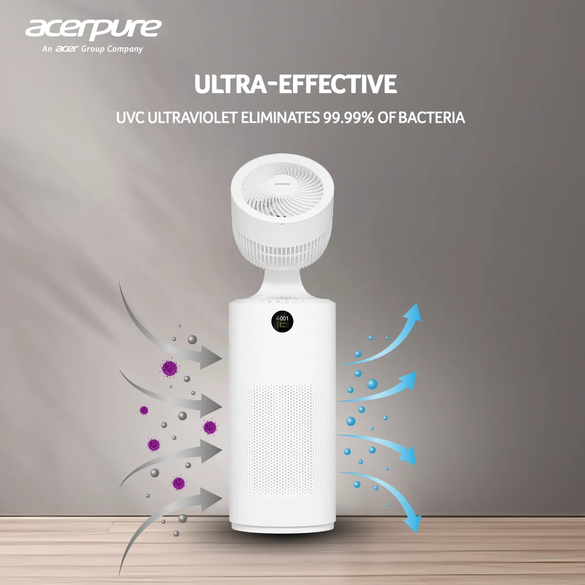 Acerpure Cool AC553-50W | 2-in-1 Air Circulator and Purifier | with 4 in 1 Hepa Filter (White)