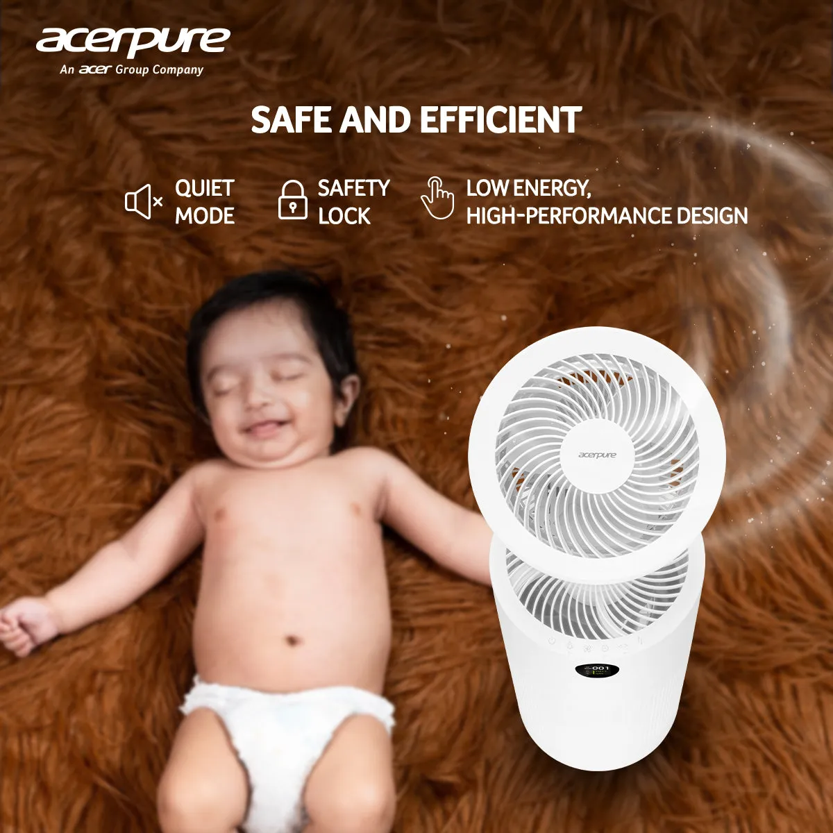 Acerpure Cool AC553-50W | 2-in-1 Air Circulator and Purifier | with 4 in 1 Hepa Filter (White)
