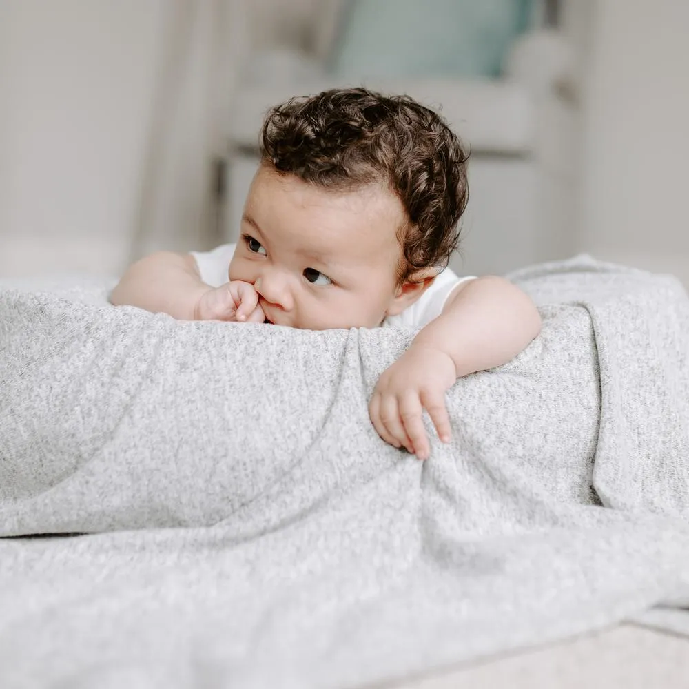 Aden and Anais Snuggle Knit Newborn Swaddle Blanket - Grey