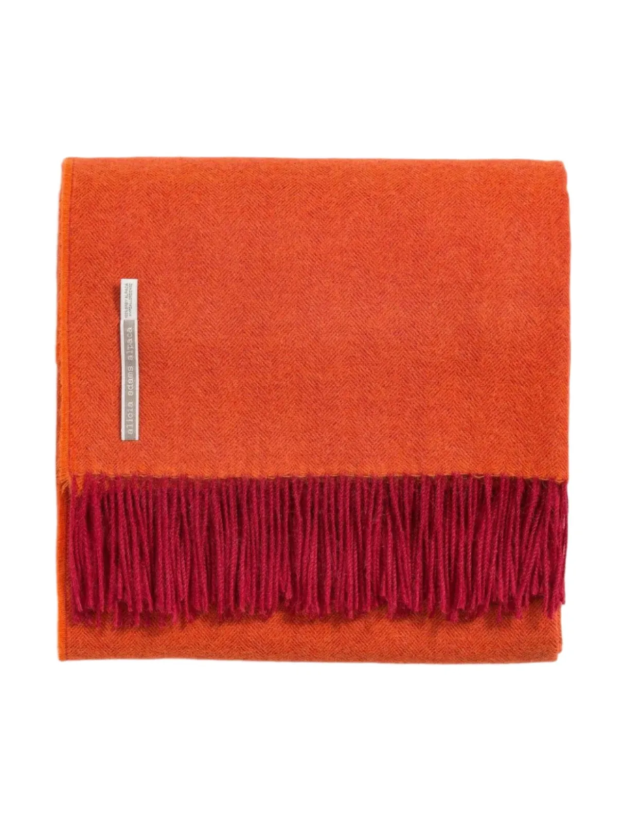 Alicia Adams Alpaca Throw in Indian Summer Herringbone