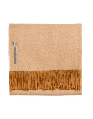 Alicia Adams Alpaca Throw in Orange Flash Herringbone