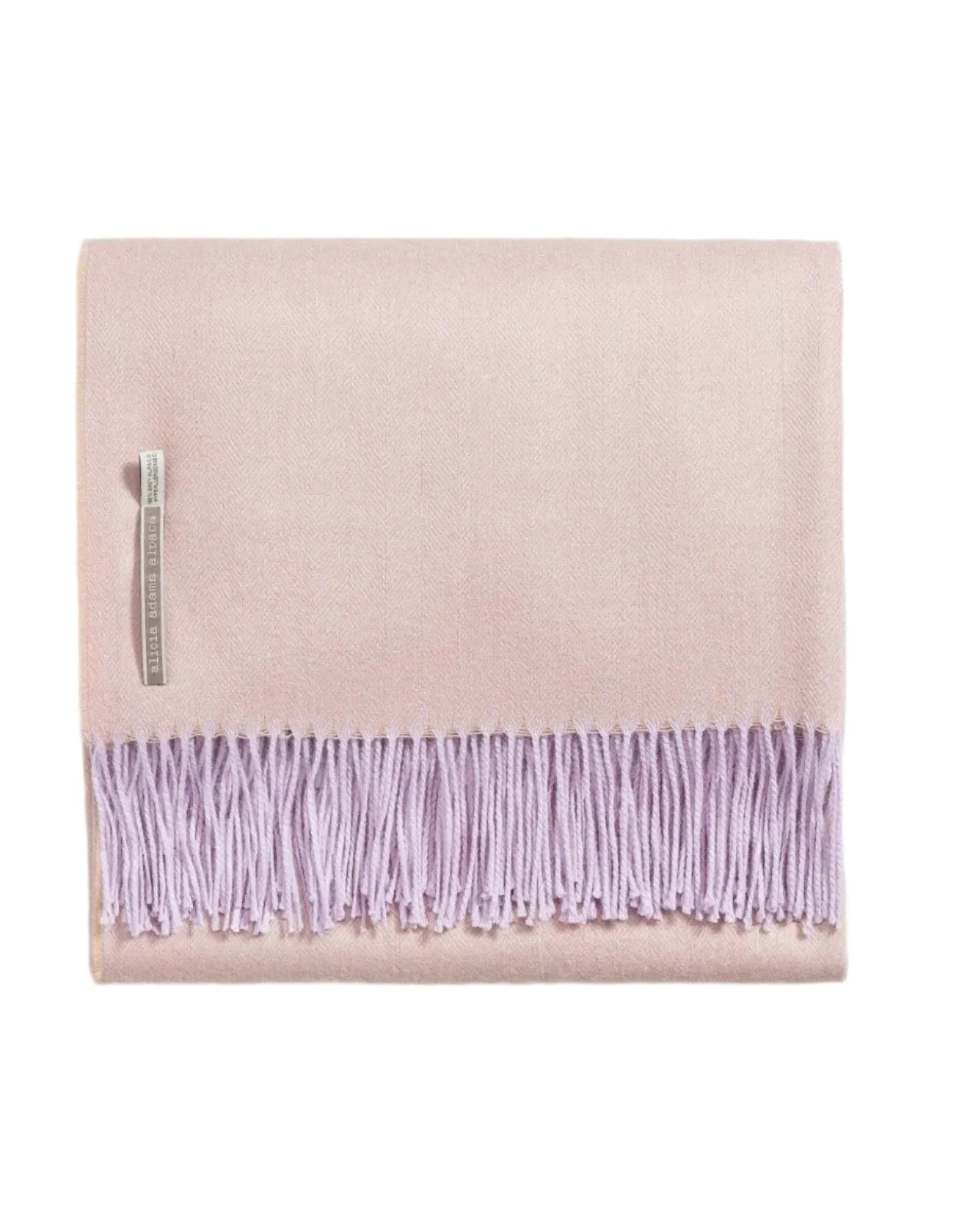 Alicia Adams Alpaca Throw in Wisteria Herringbone