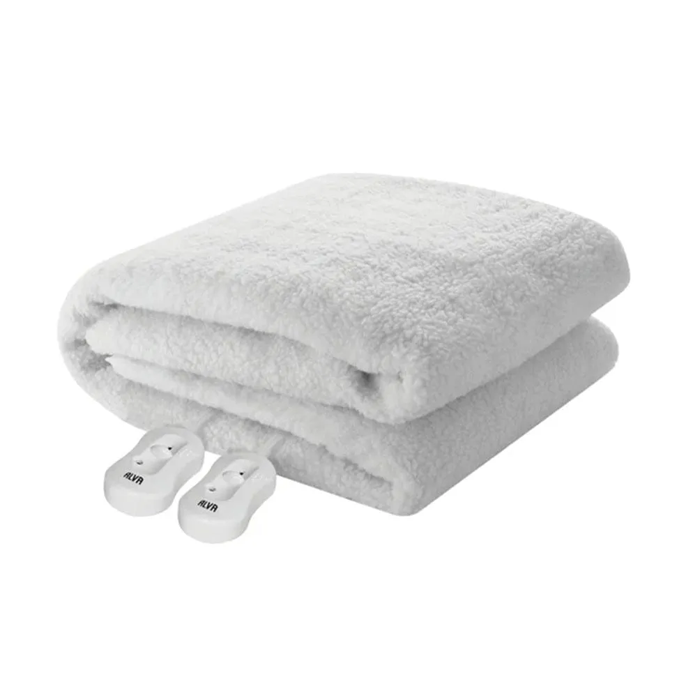 ALVA King Sherpa Fleece Fitted Electric Blanket