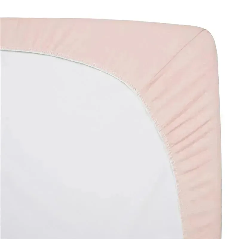 American Baby - Fitted Mini Crib Sheet 24 x 38, 100% Cotton Jersey Portable Sheet, Blush