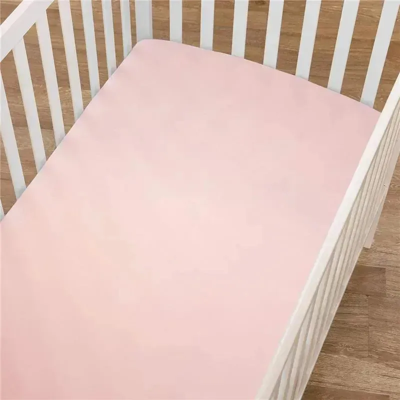 American Baby - Fitted Mini Crib Sheet 24 x 38, 100% Cotton Jersey Portable Sheet, Blush