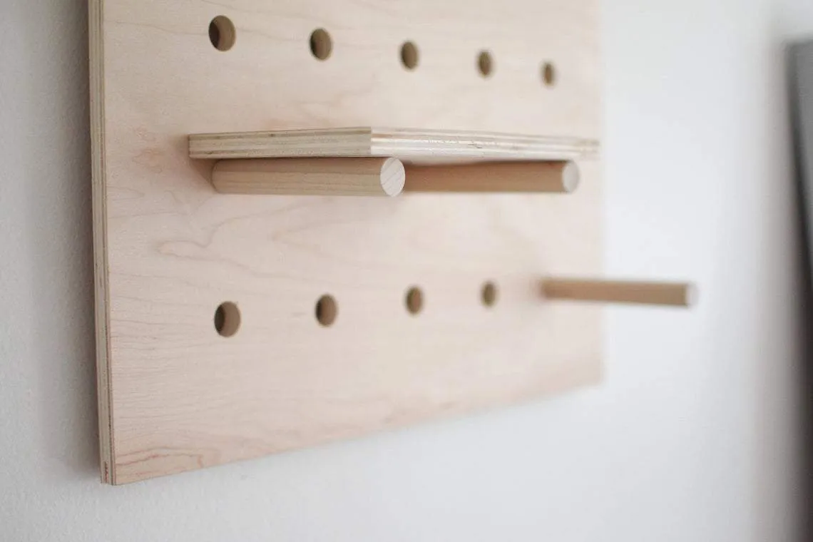 American-Elm Display Birch Plywood Pegboard for Shelving/Display Unit/Shop Display/Wall Shelves (60x60 cm)