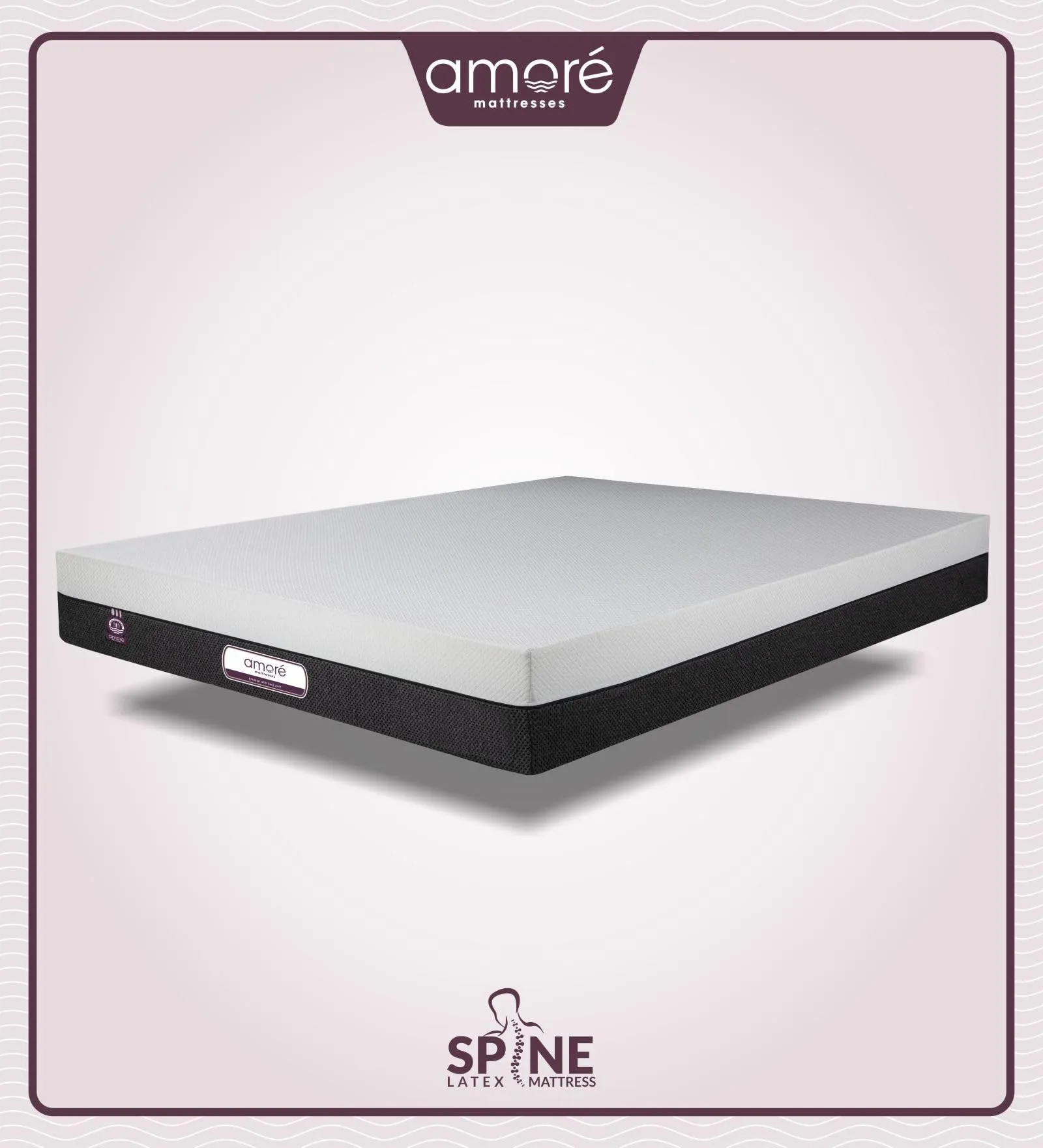 Amore Spine 100% Natural Pincore Latex & Green Tea Foam Orthopedic Mattress || 8 inch Bed Mattress || 72x36x8(Single Size)