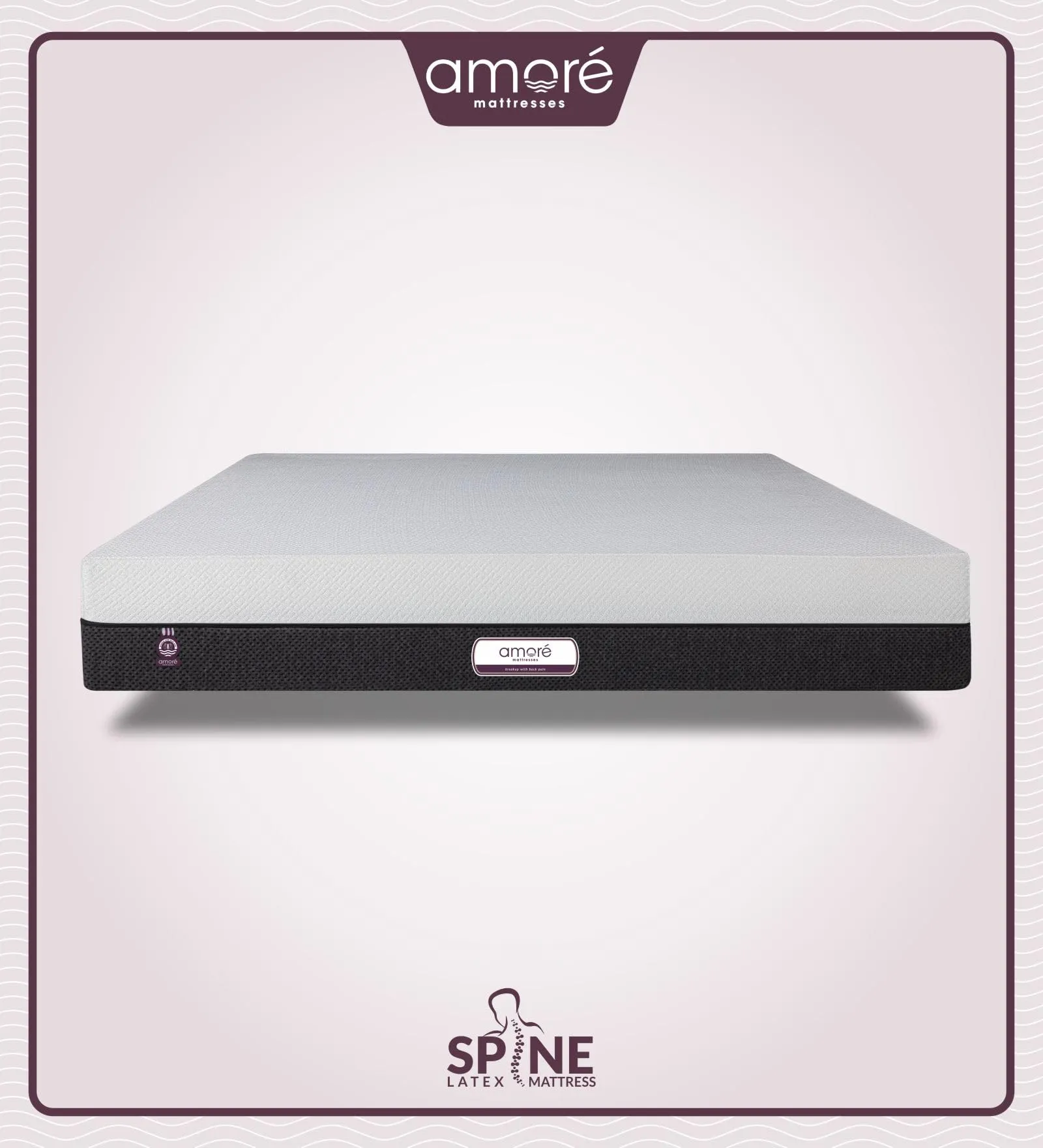 Amore Spine 100% Natural Pincore Latex & Green Tea Foam Orthopedic Mattress || 8 inch Bed Mattress || 72x36x8(Single Size)