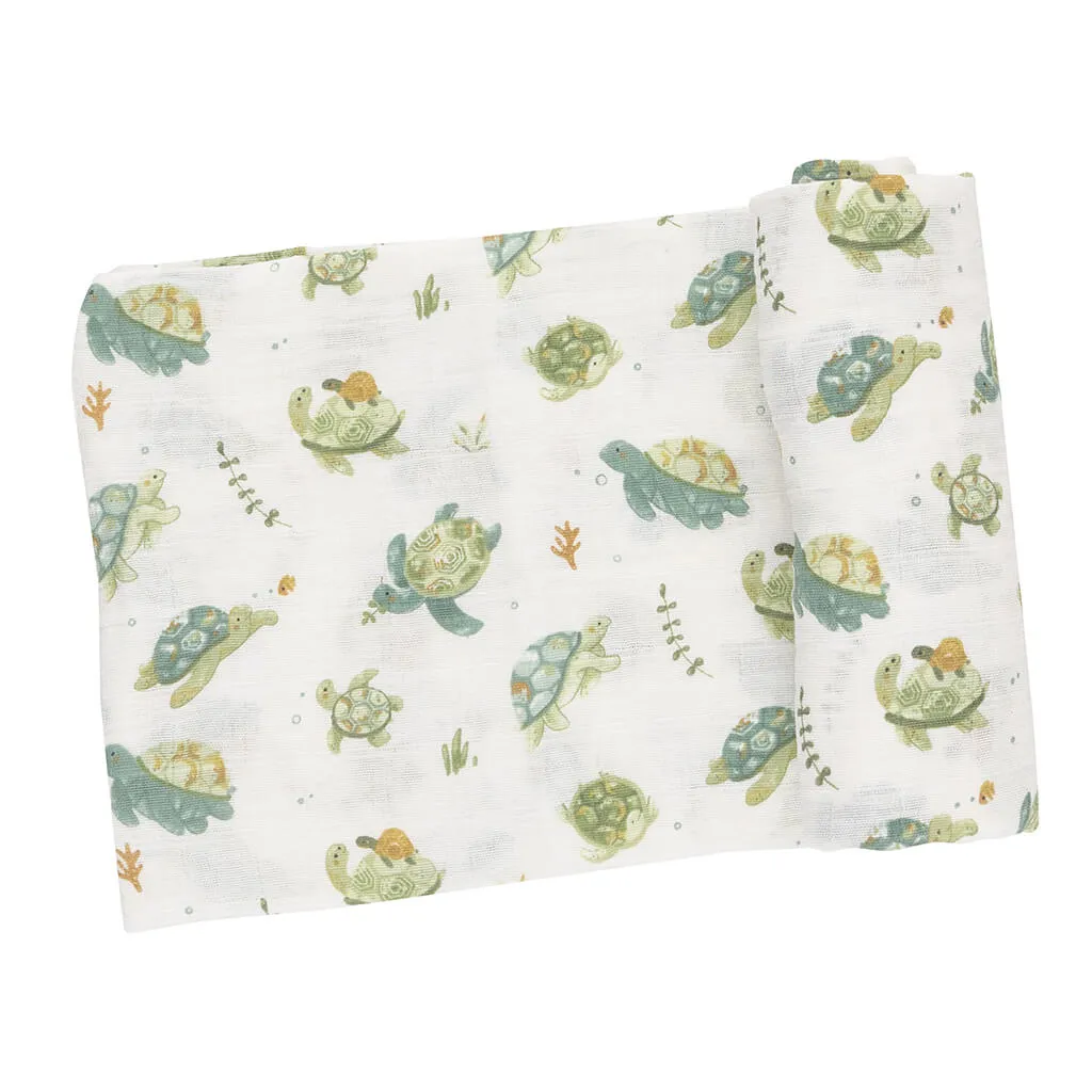 Angel Dear Muslin Swaddle Blanket Sea Turtles