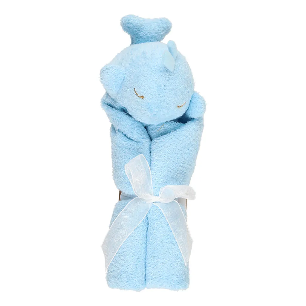 Angel Dear Security Blankie Blanket Whale Blue