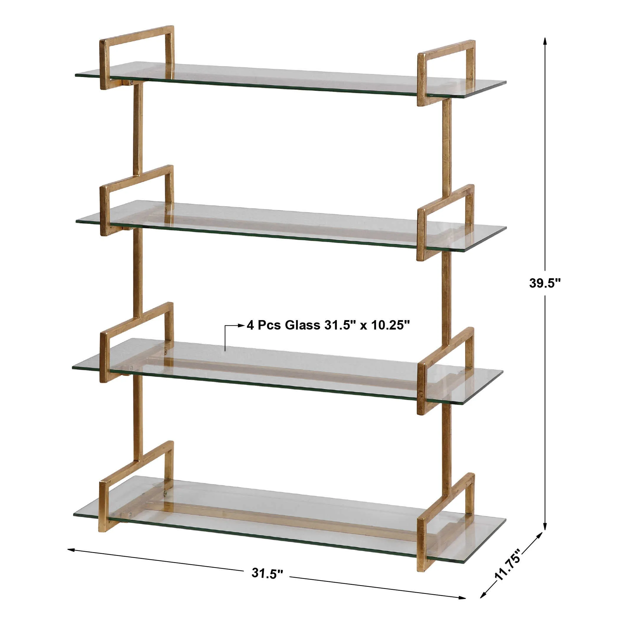 Audrey Iron and Gold Wall Shelf