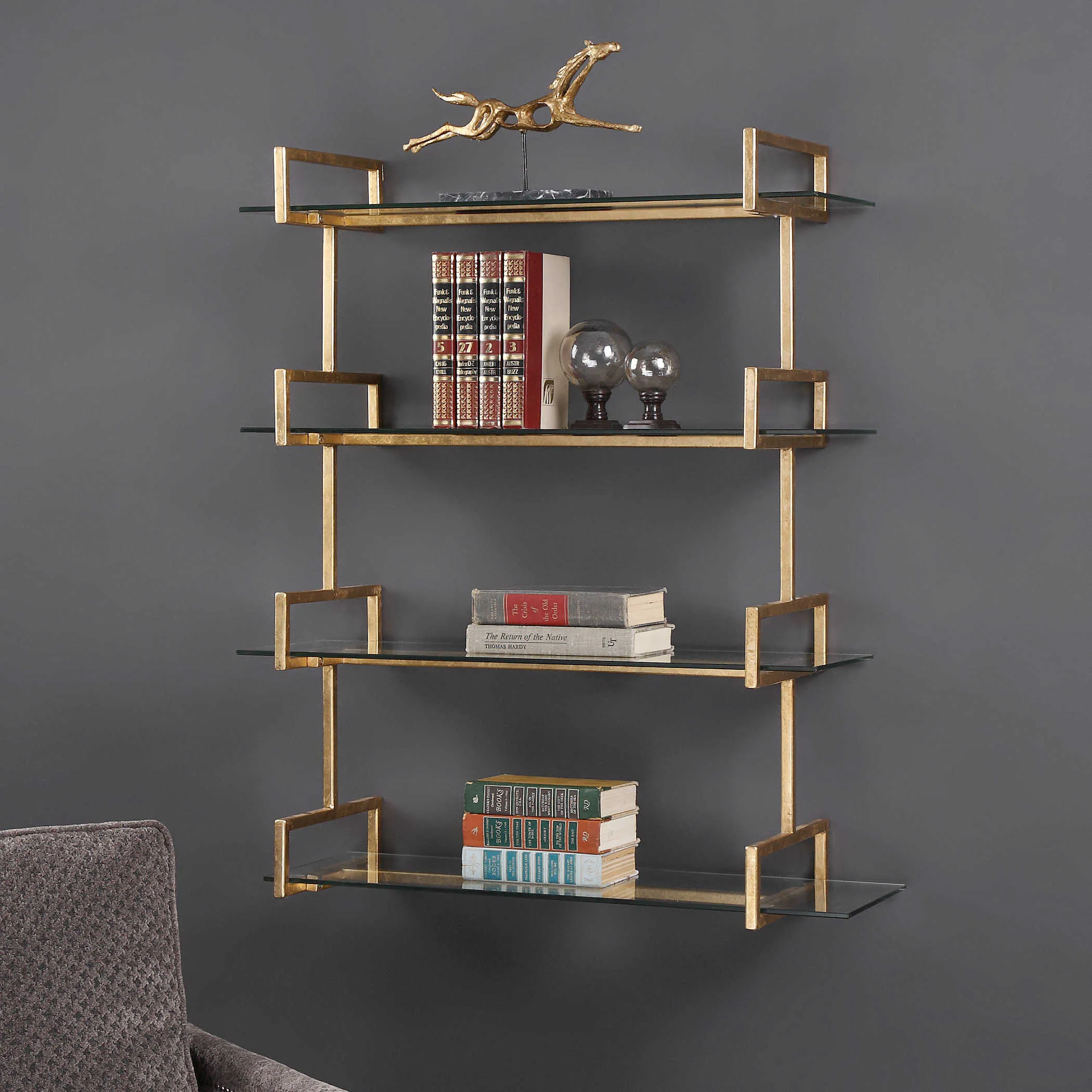 Audrey Iron and Gold Wall Shelf