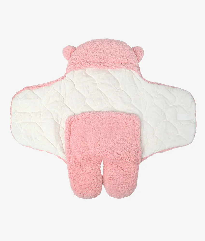 Baby Bear Hooded Blanket - Pink