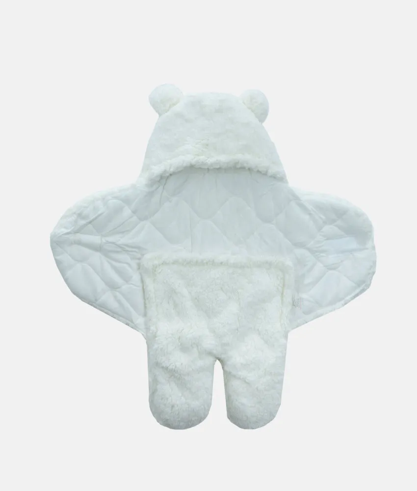 Baby Bear Hooded Blanket - White