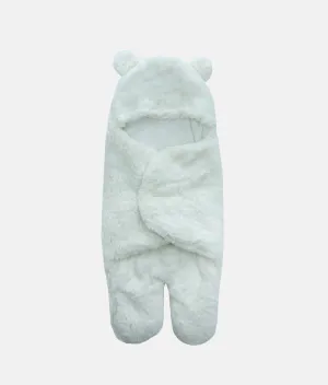 Baby Bear Hooded Blanket - White