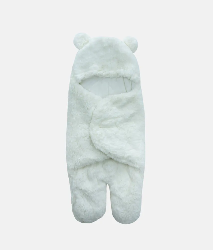 Baby Bear Hooded Blanket - White