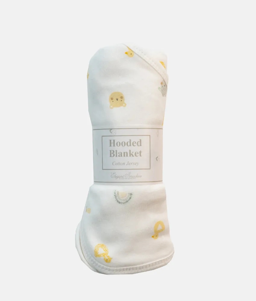 Baby Hooded Blanket - Animal Face Rainbow Print