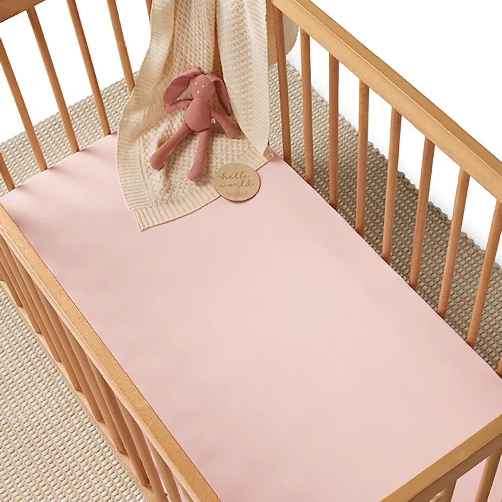 Baby Pink Organic Fitted Cot Sheet