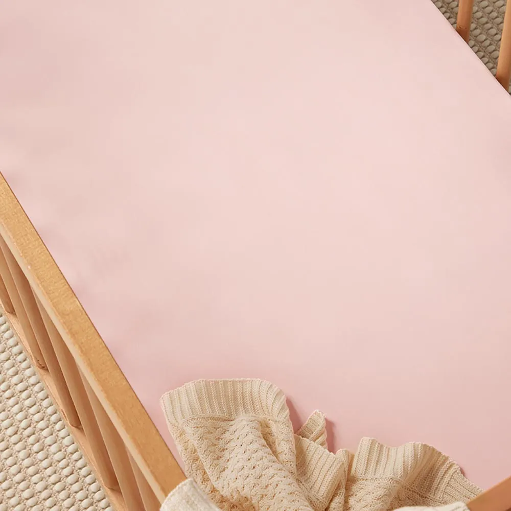 Baby Pink Organic Fitted Cot Sheet