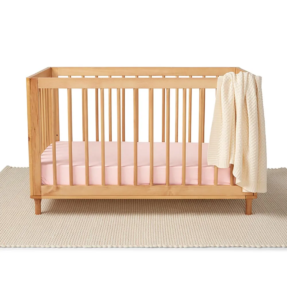 Baby Pink Organic Fitted Cot Sheet