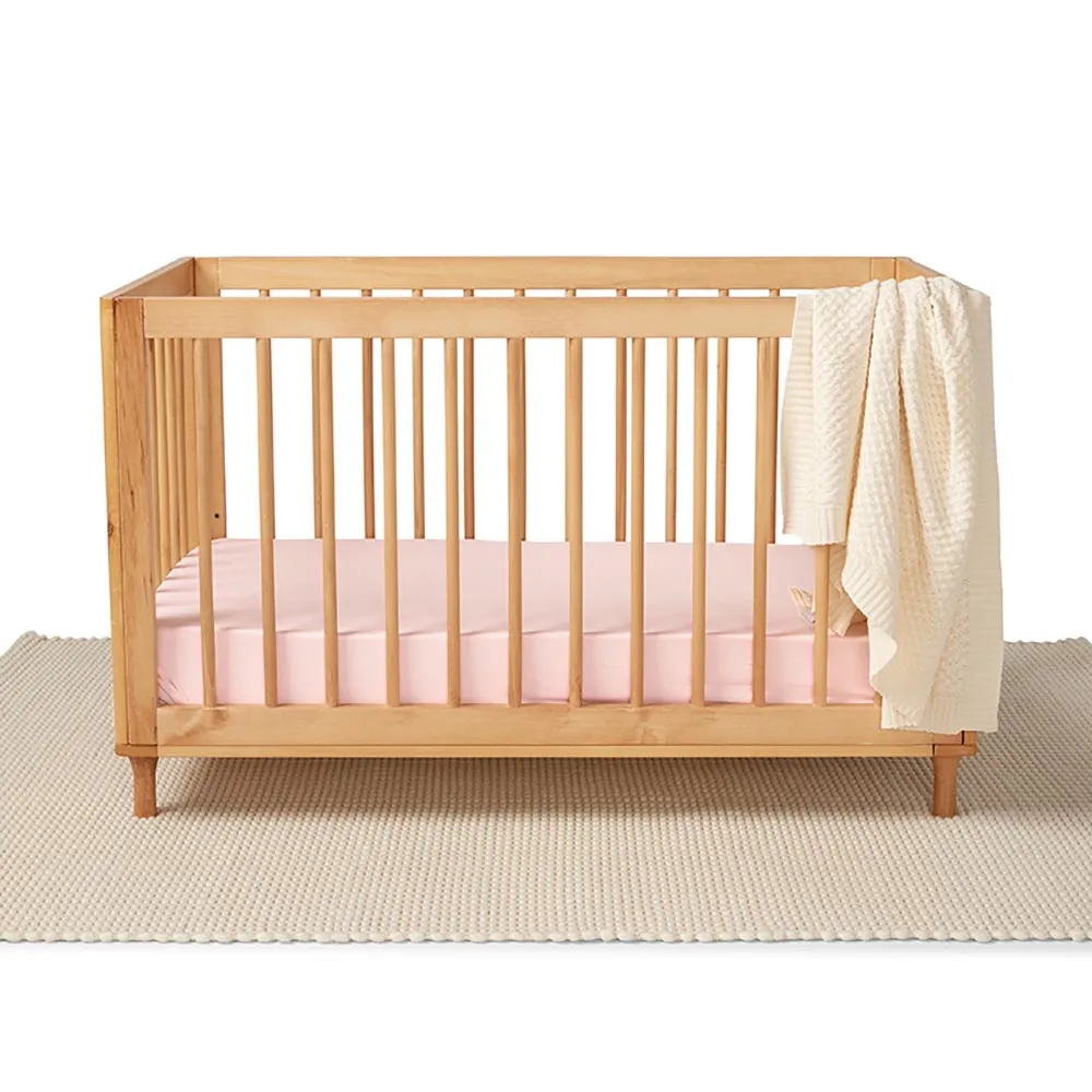 Baby Pink Organic Fitted Cot Sheet